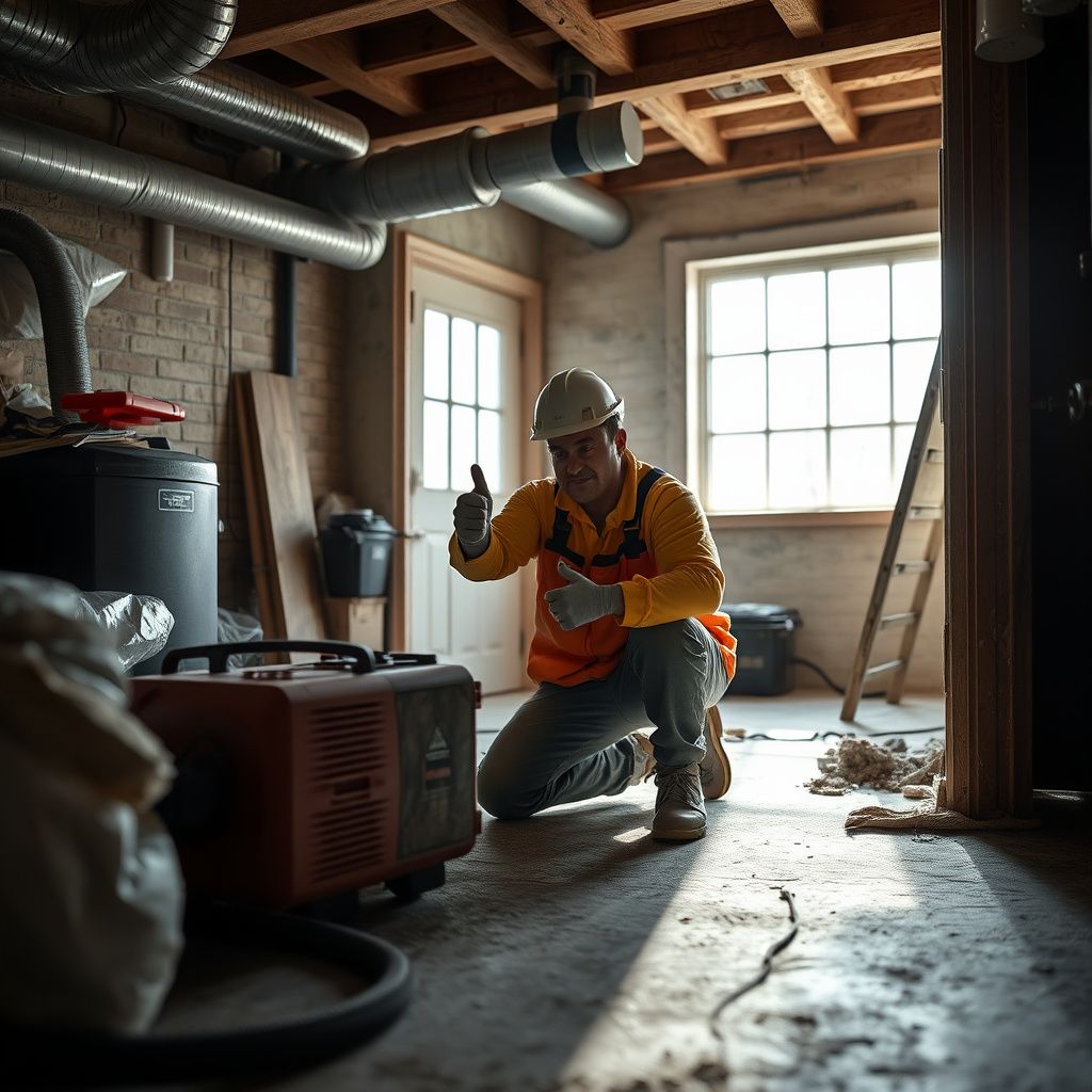 A mold remediation specialist explaining a moisture reading to a homeowner inside a Burnet residence, emphasizing clear communication.